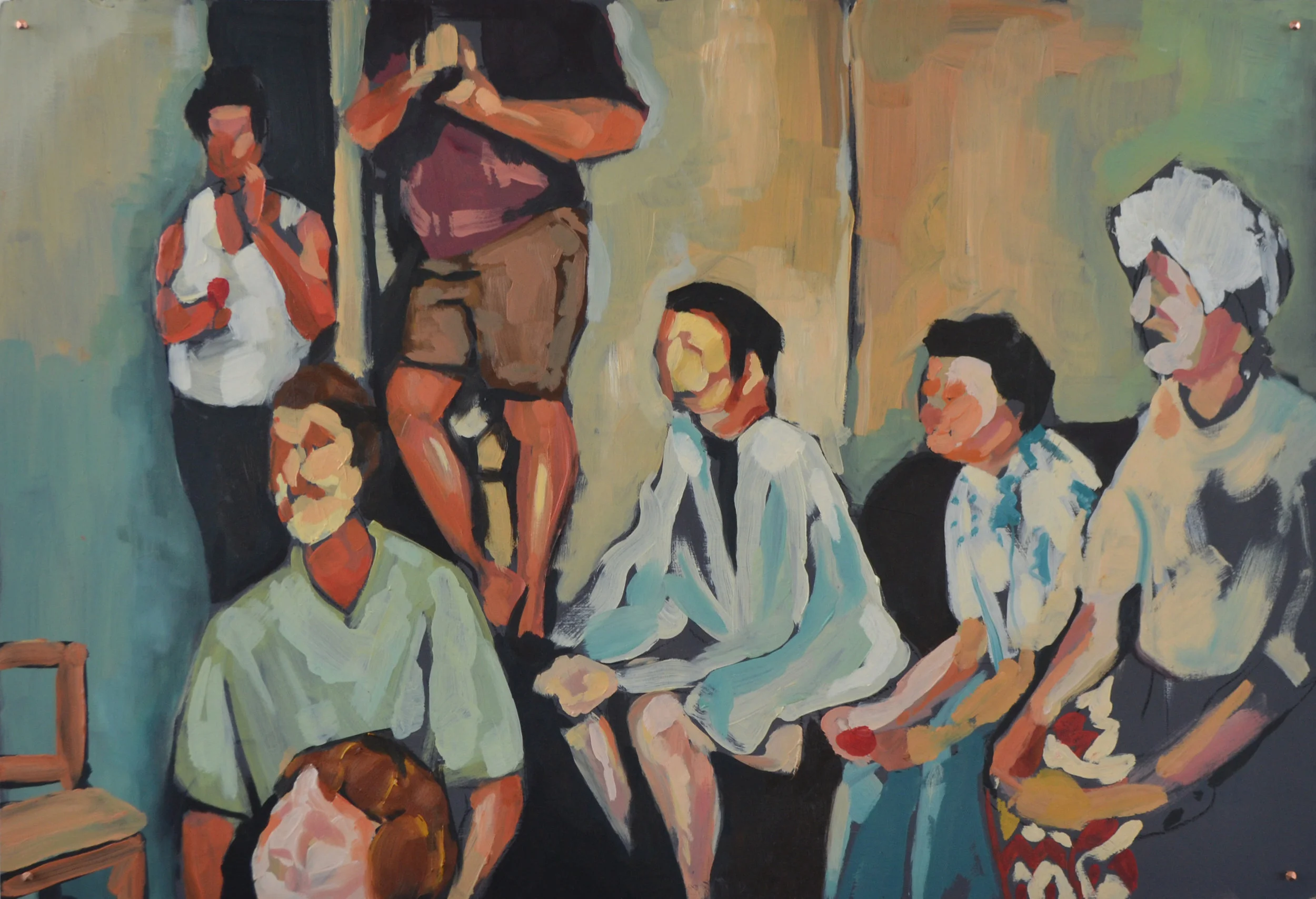 Gathering One, 2015, Oil on Board, 610 x 900