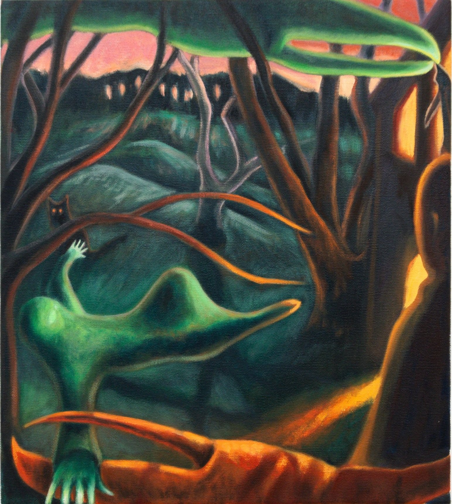 Glowing Visit, 2024, 450mm x 400mm, oil on canvas