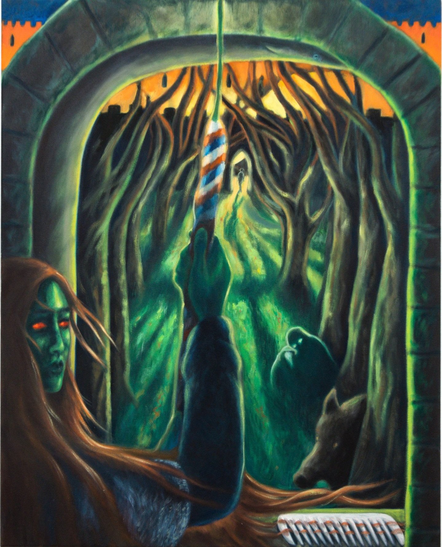 It's Twisted, Pull it Anyway, 2024, 750mm x 600mm, oil on canvas