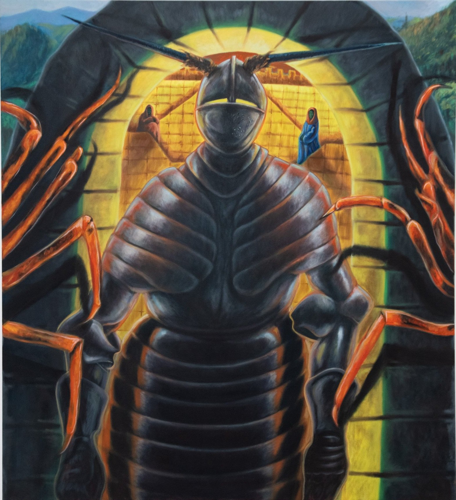 Scaled visitor, 2024, 1100mm x 1000mm, oil on canvas