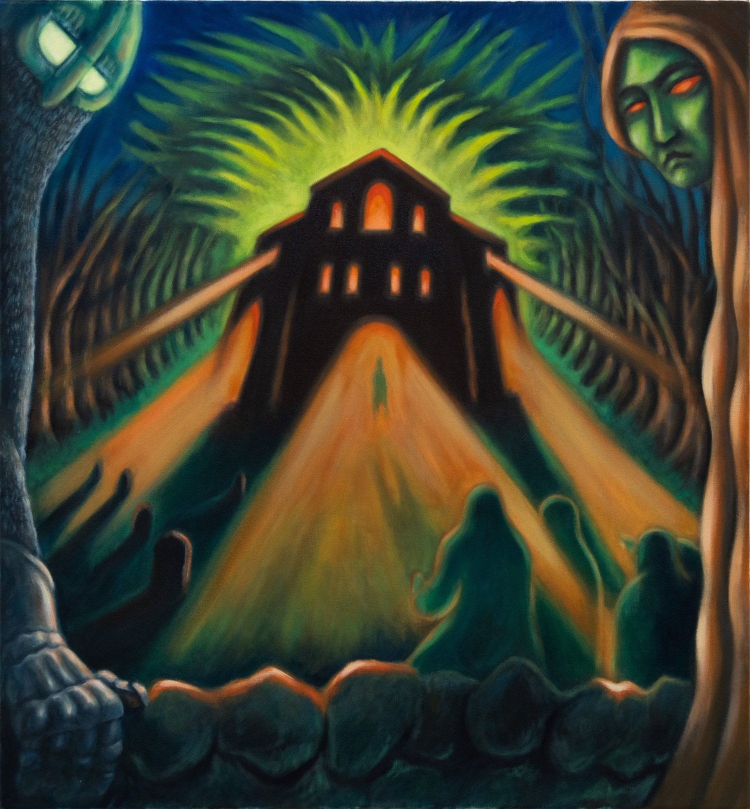 Two watching three, 2023, 700mm X 650mm, oil on canvas