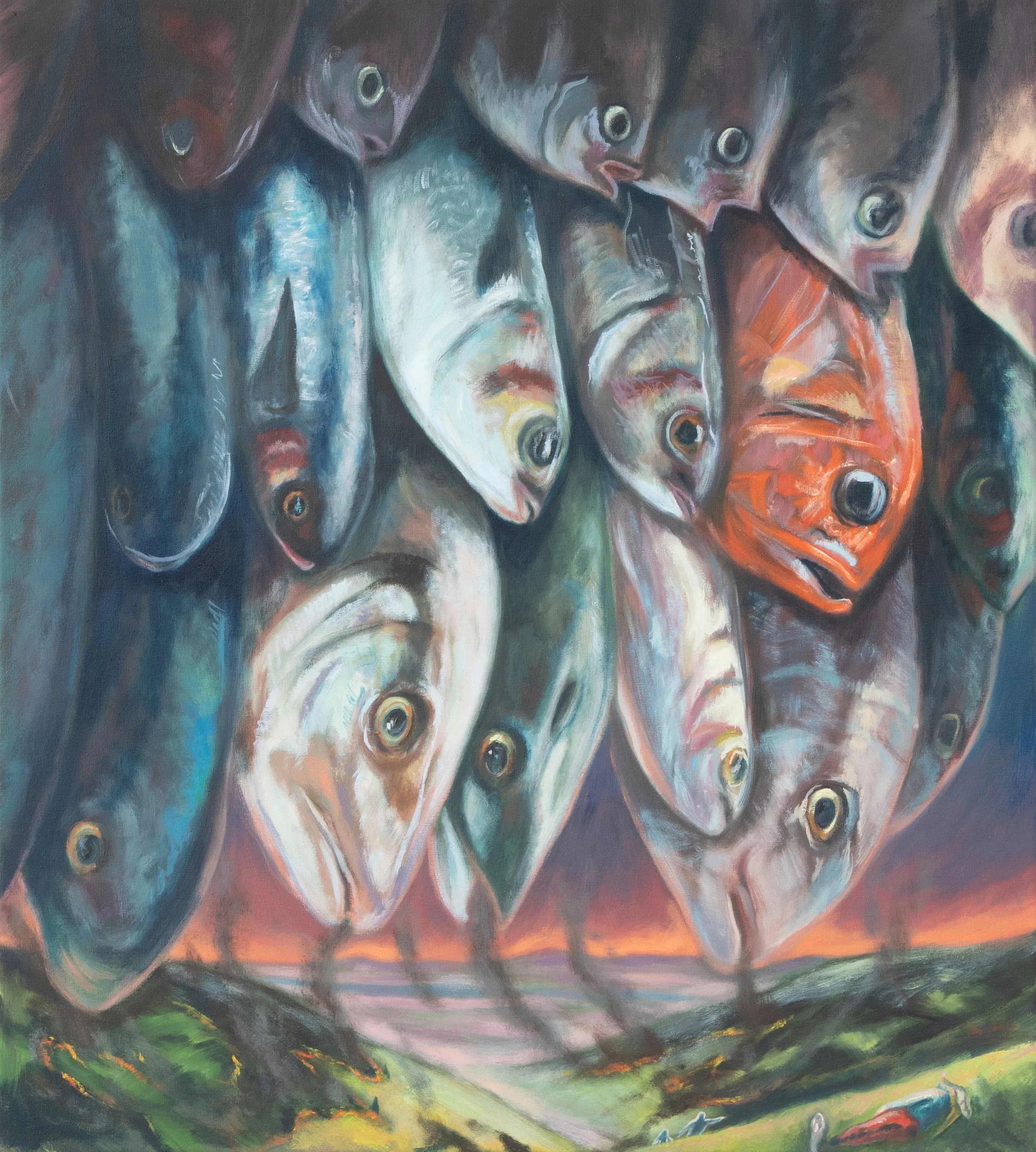 Smoked Fish, 2026, Oil on canvas, 500mm x 450mm