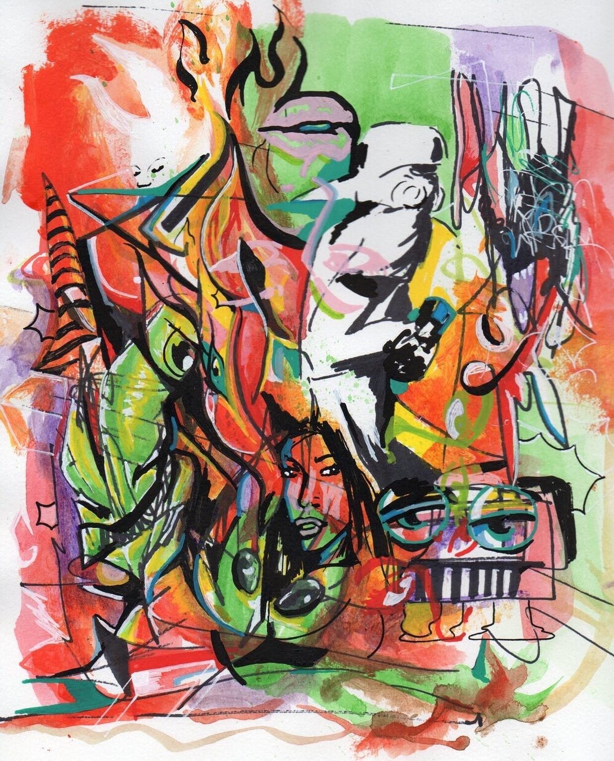 ‘Fire smoothie’
Ink& acrylic on paper
9x12 inches
#deadstxle #artbeast #paintings #illustration #acrylic #watercolorart #moreart #sketchy #mixmediaart #newpainting