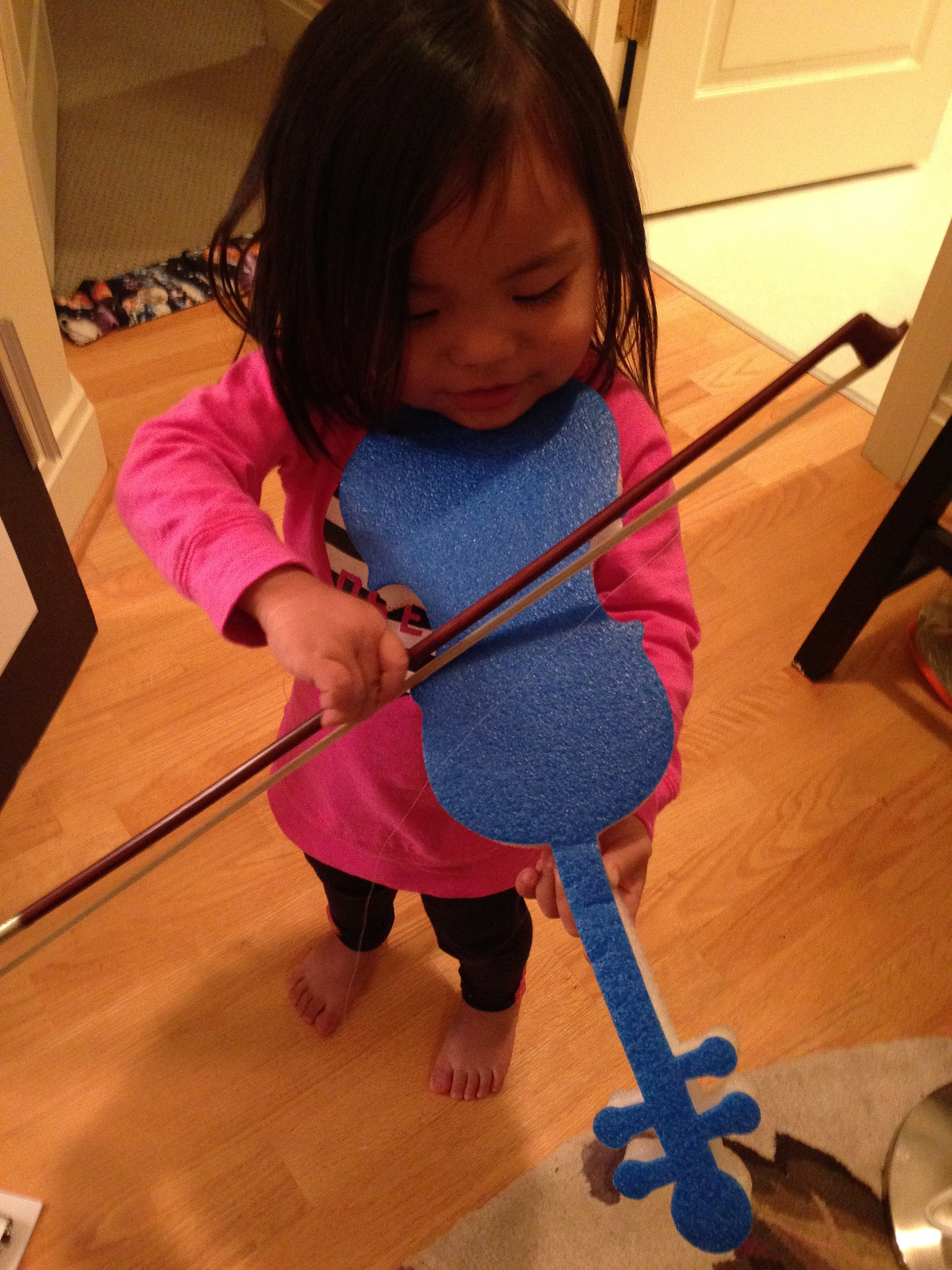 She picked this up and likes to practice with us.