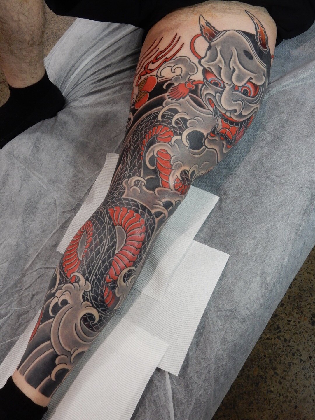 Aggregate more than 74 japanese half leg tattoo  thtantai2