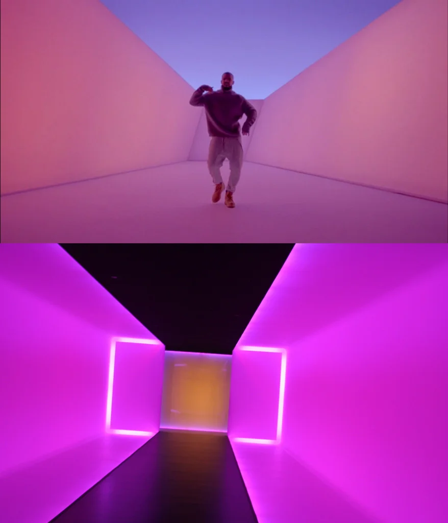 Above: Drake’s Hotline Bling video. Below: James Turrell’s The Light Inside (1999) (photo via eschipul/Flickr ) (via Hyperallergic ) 