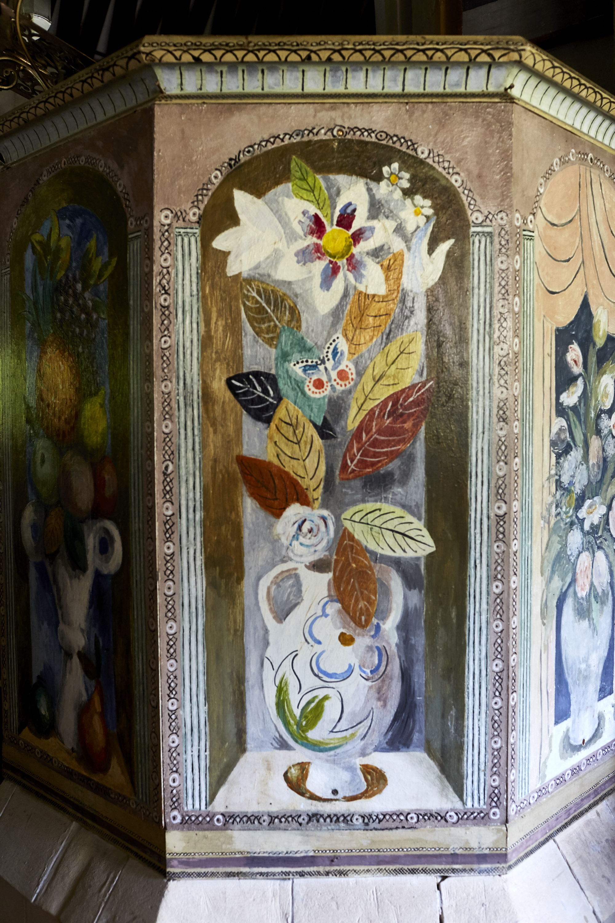 Pulpit painted by Duncan Grant in Berwick Church Photo by: Kristin Perers