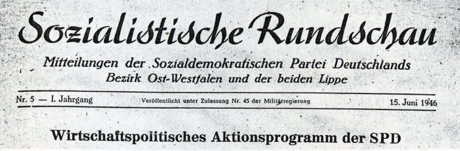 Kopfzeile Sozialistische Rundschau, Sammlung Joachim Wibbing