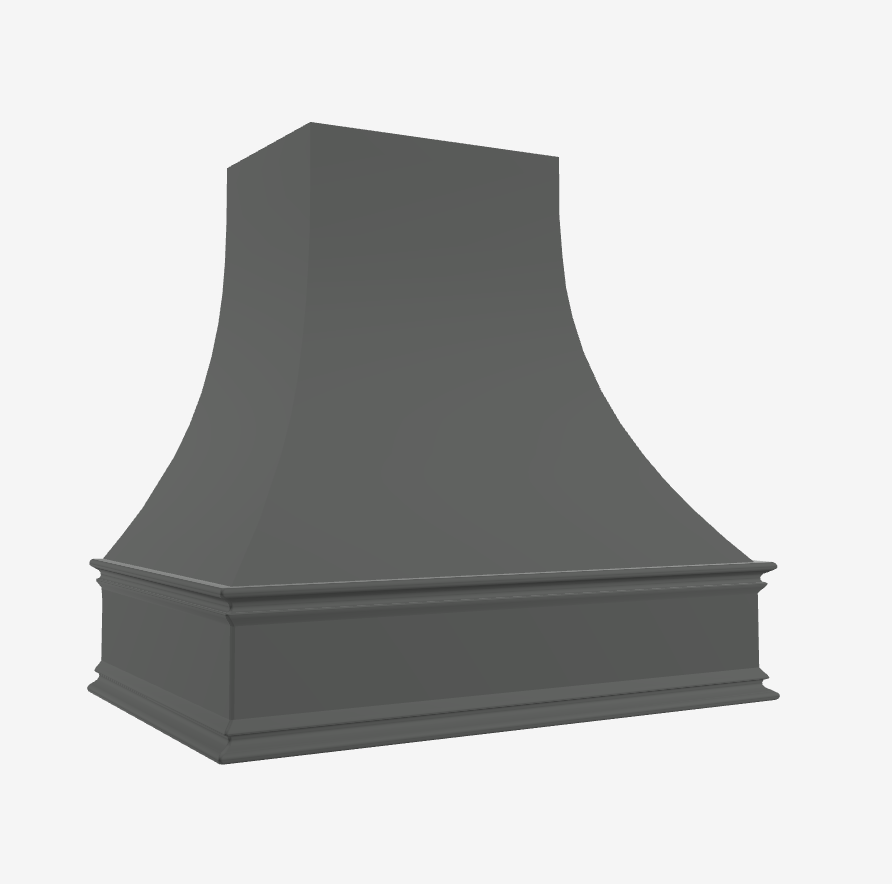 Example of Curved Wooden Kitchen Range Hood