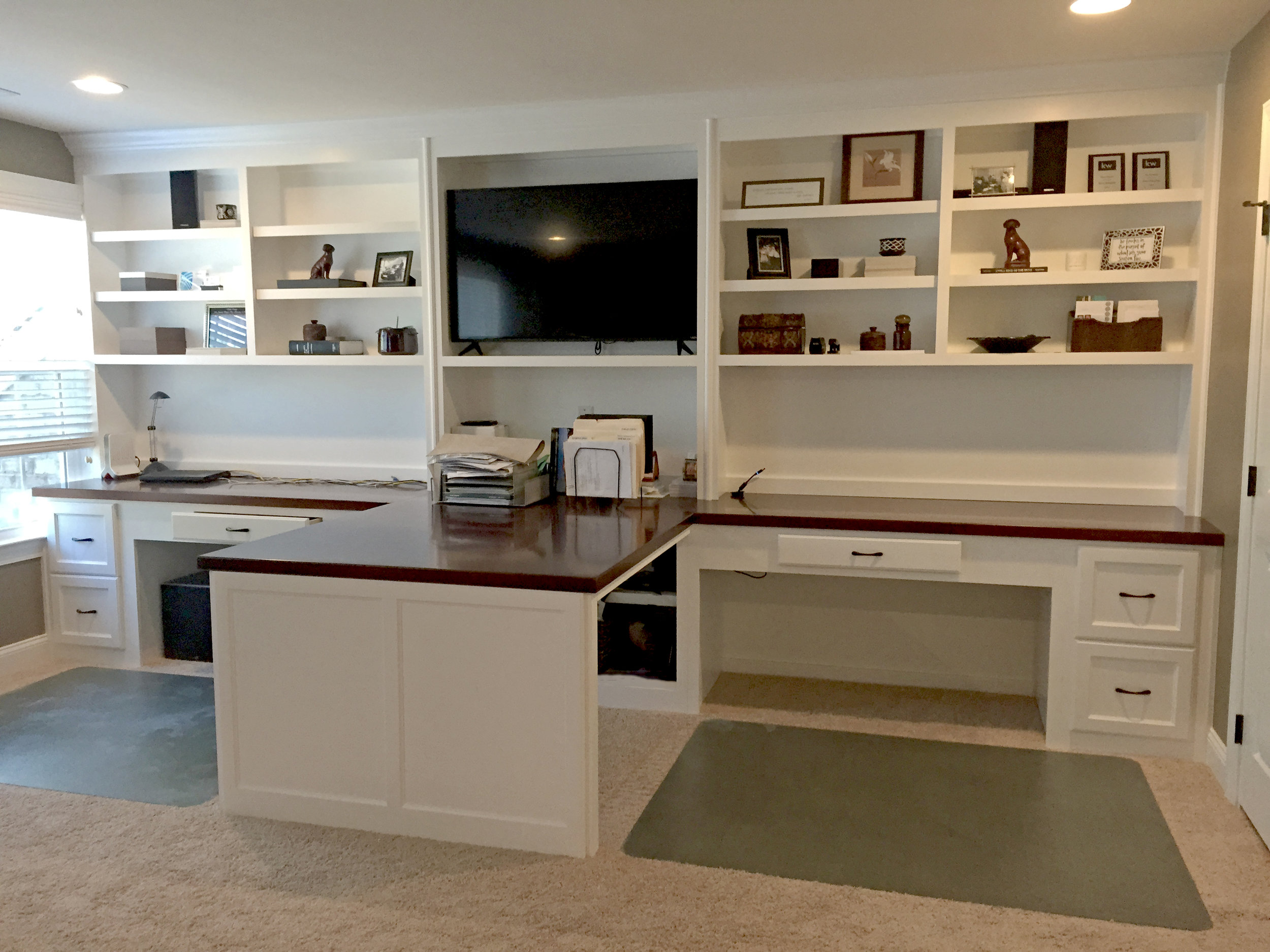 Custom Home Office Built In Desks