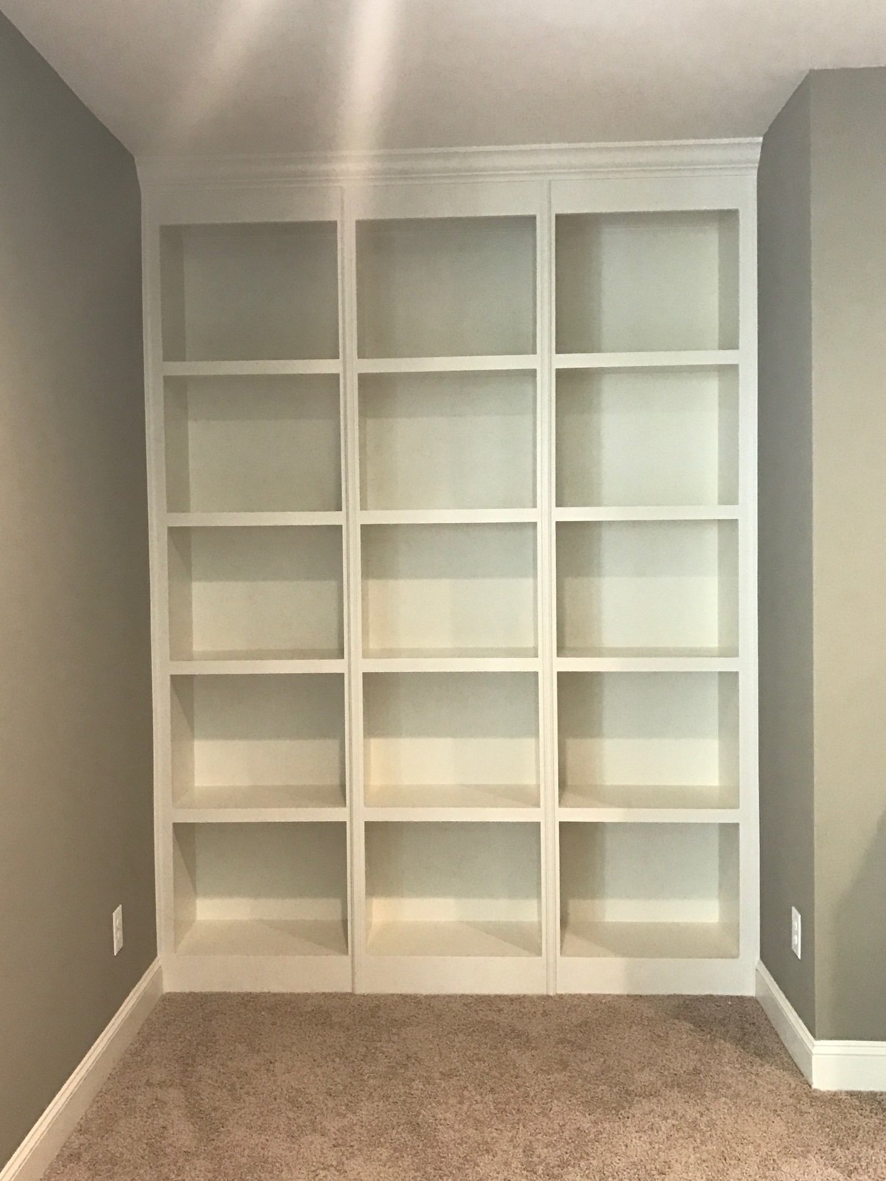 Record Holder Built-In with Fixed Shelves