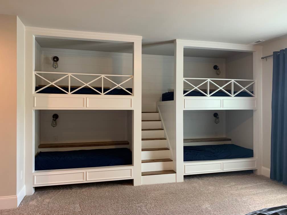 Custom Built In Beds Woodmaster, 3 Bunk Beds With Stairs