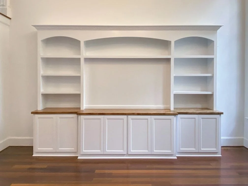 Painted Built-in with Stained Countertop