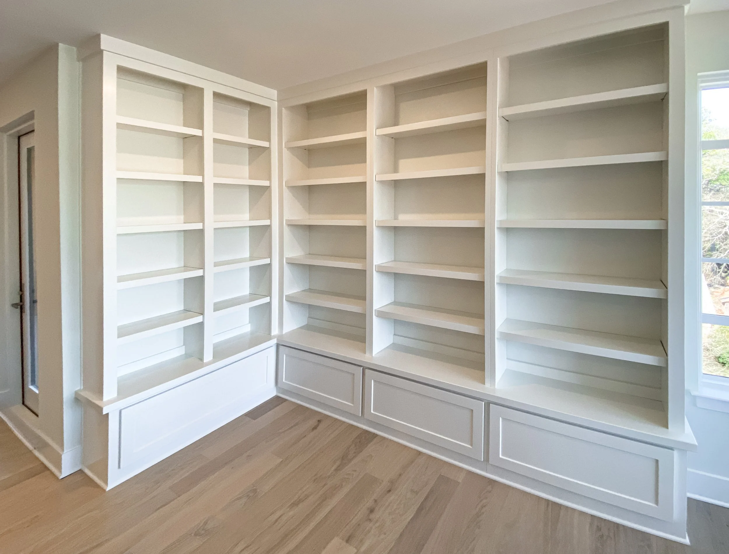 Custom Build Bookcase Custom Built-In Bookcases — Woodmaster Custom Cabinets