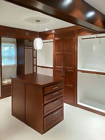 Stained Closet Island with Drawers