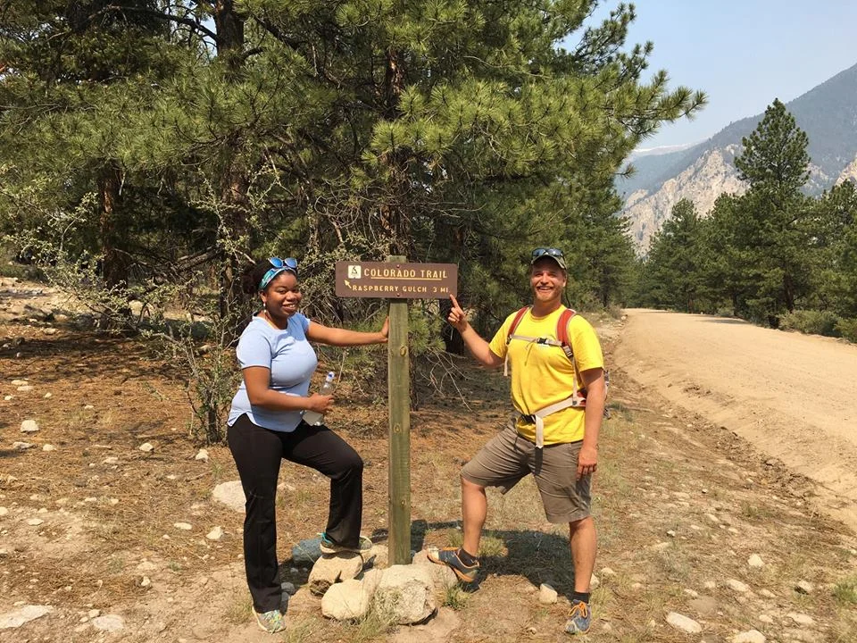 Justin and I hiking the Colorado Trail. Shout out to him and the kids who helped me conquer my fear of coming back down the mountain. Y'all are the reason Im not still stuck and living on the mountain today.