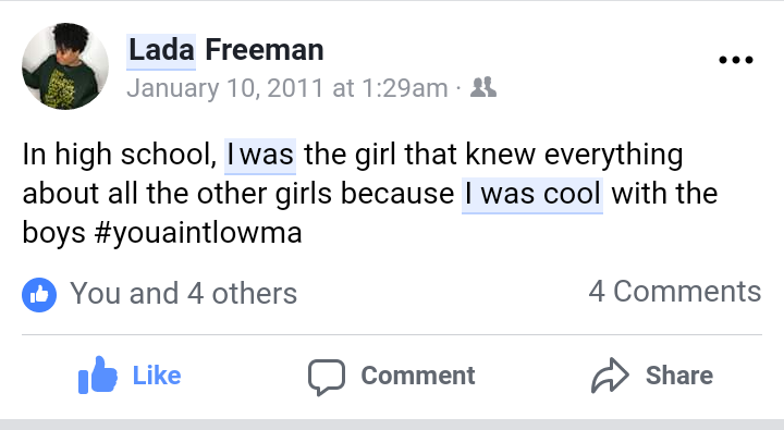 Like stfu, yo. And who likes their own status?&nbsp;
