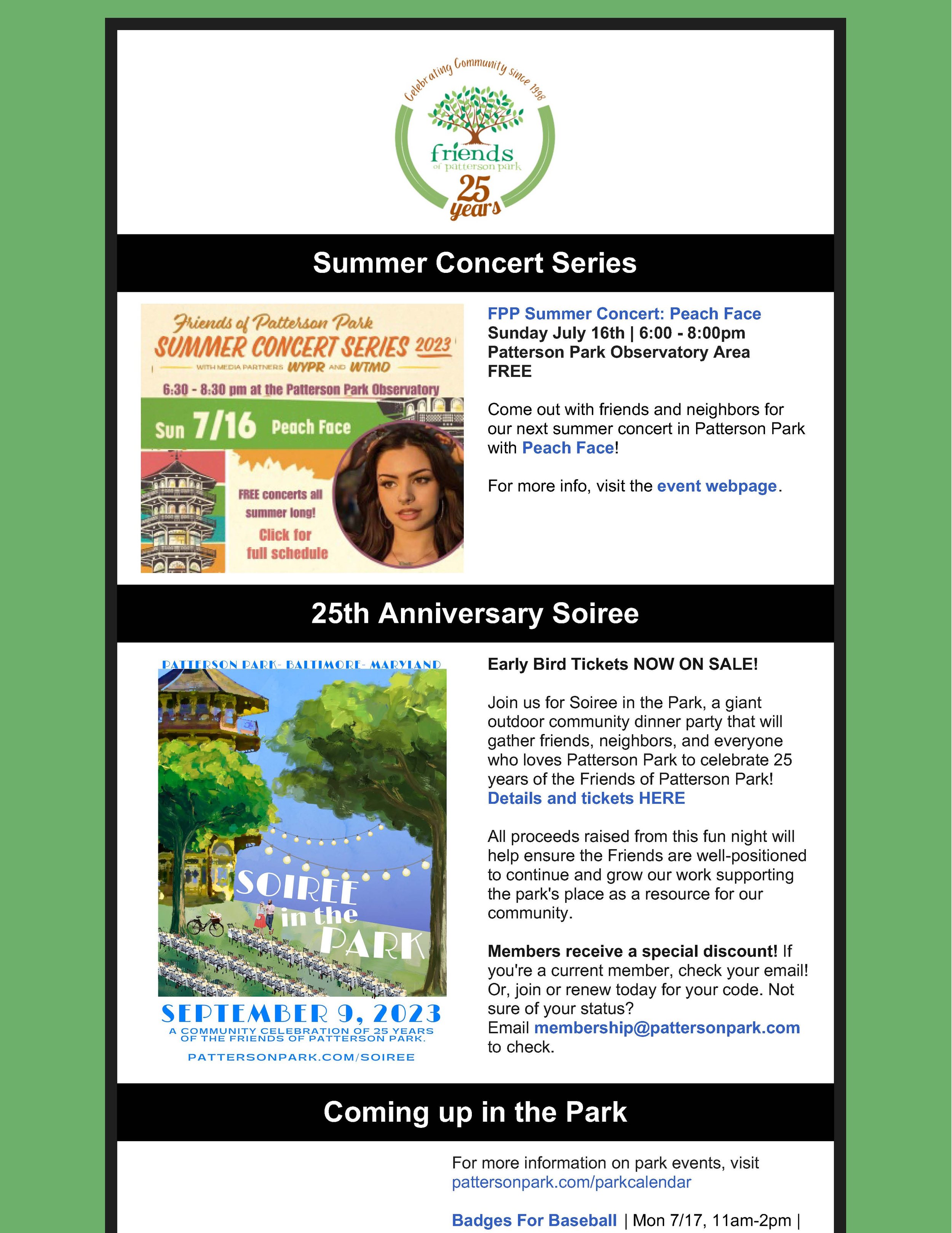 Latest Park E-Newsletter