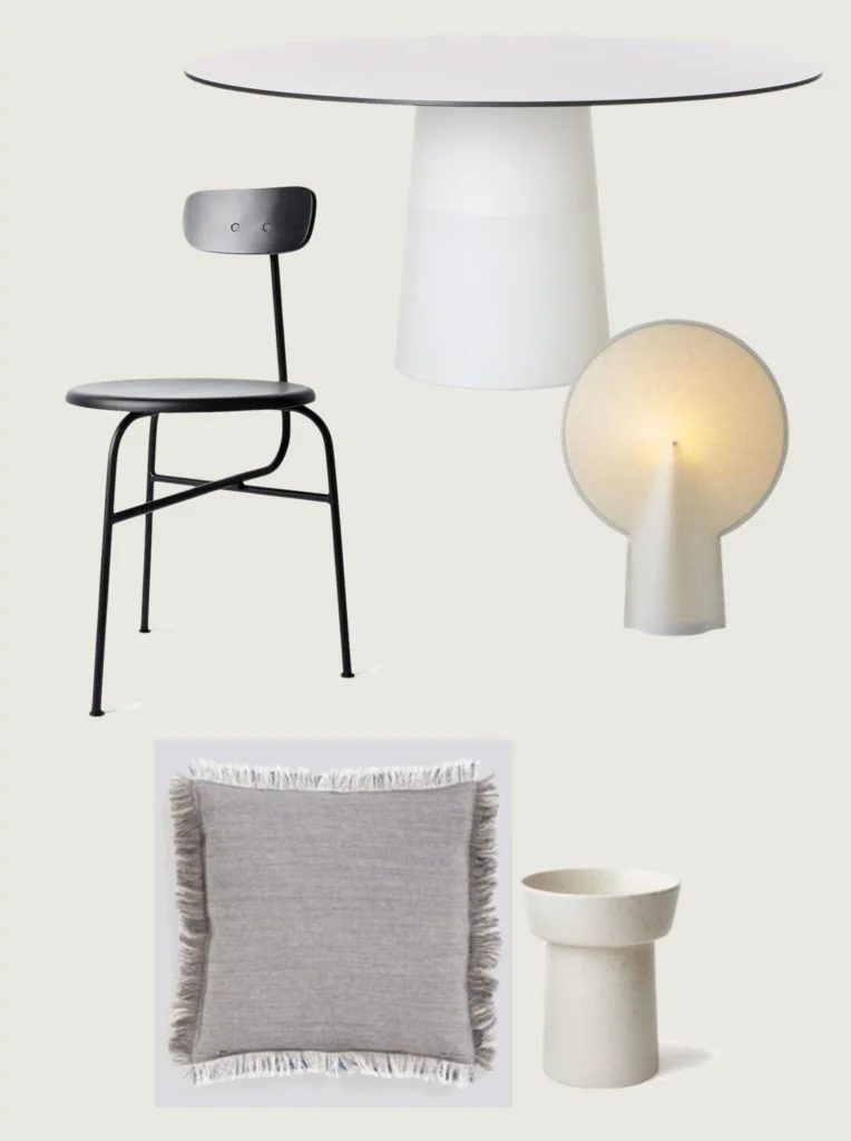  moooi container table 7056 / menu afteroom chair / HAY, Wrong for Hay Pion Lamp / HAY Fray Kvadratisk / kähler ombria vase