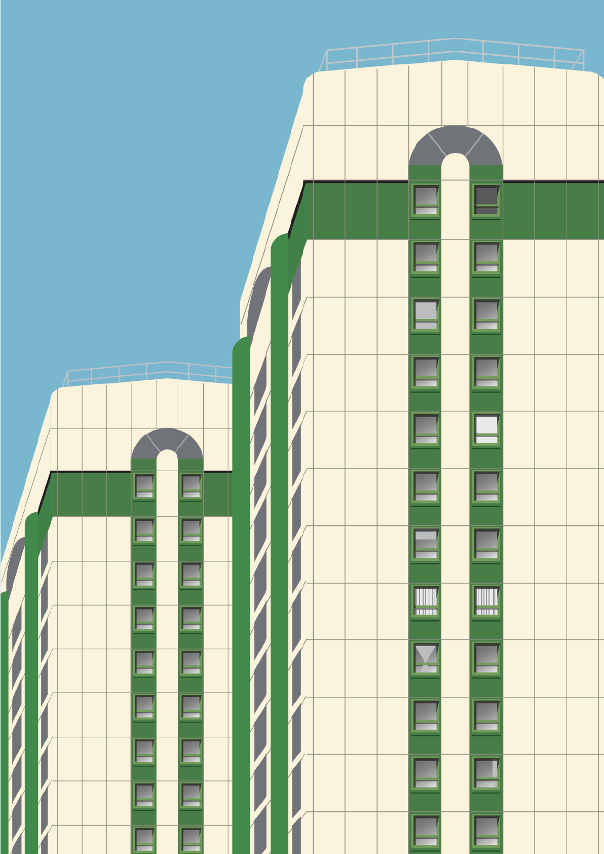 STOCKPORT Poster Print - Lancashire Hill Flats