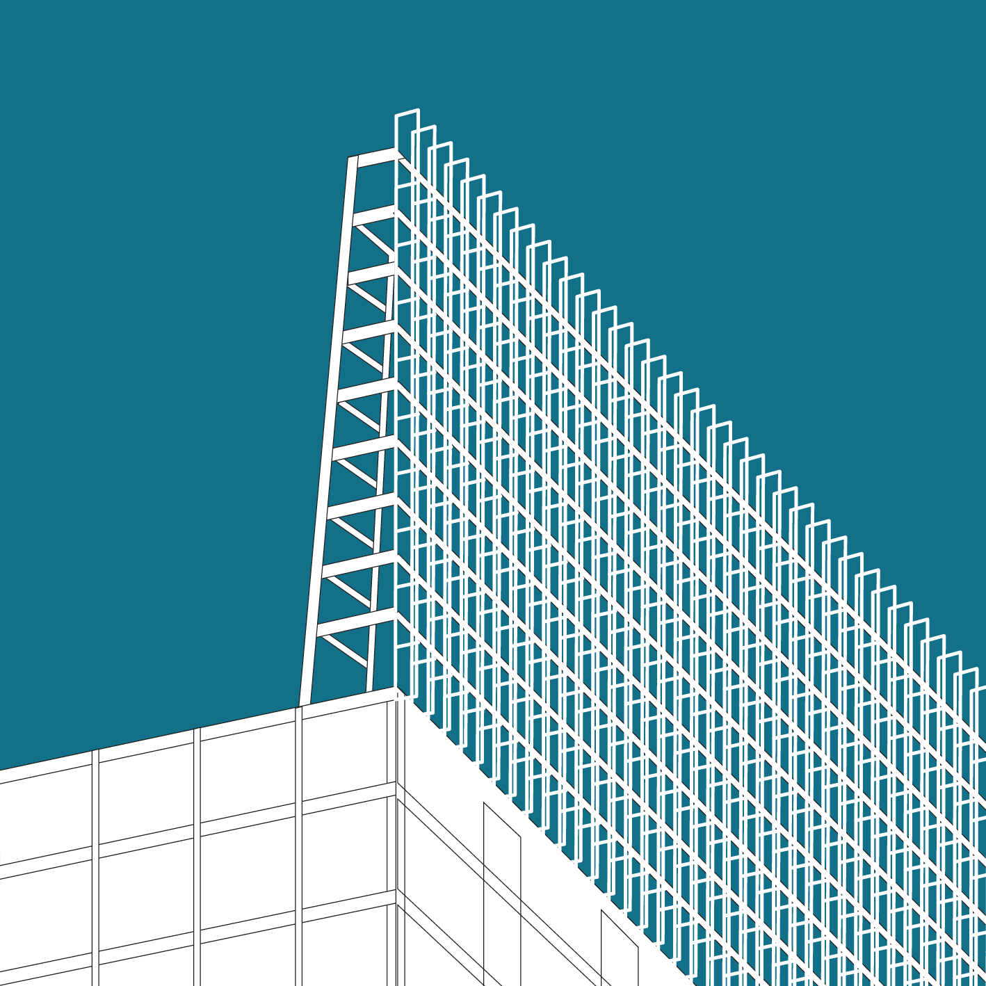 MANCHESTER Line Art Poster Print - Beetham Tower