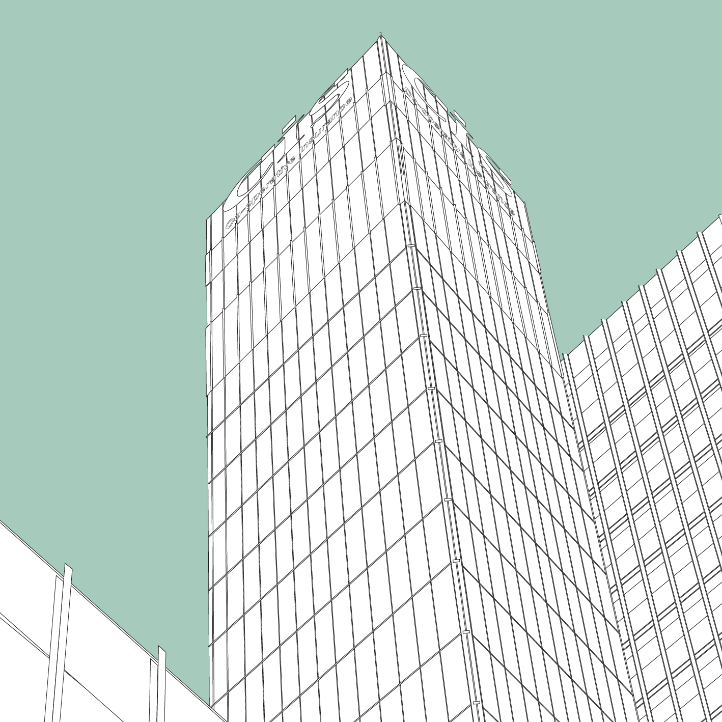 MANCHESTER Line Art Poster Print - CIS Tower