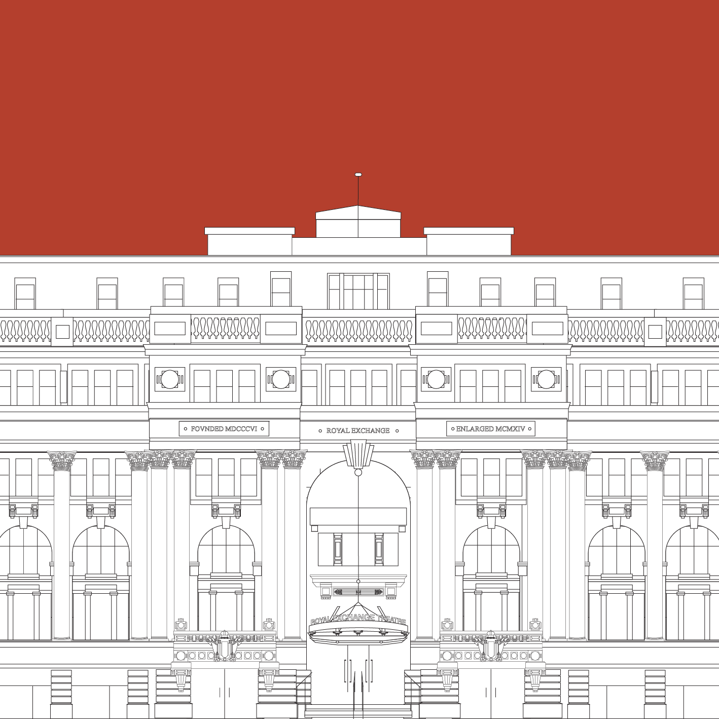 MANCHESTER Line Art Poster Print - Royal Exchange