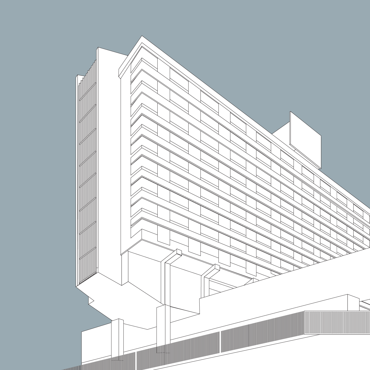 MANCHESTER Line Art Poster Print - Piccadilly Hotel