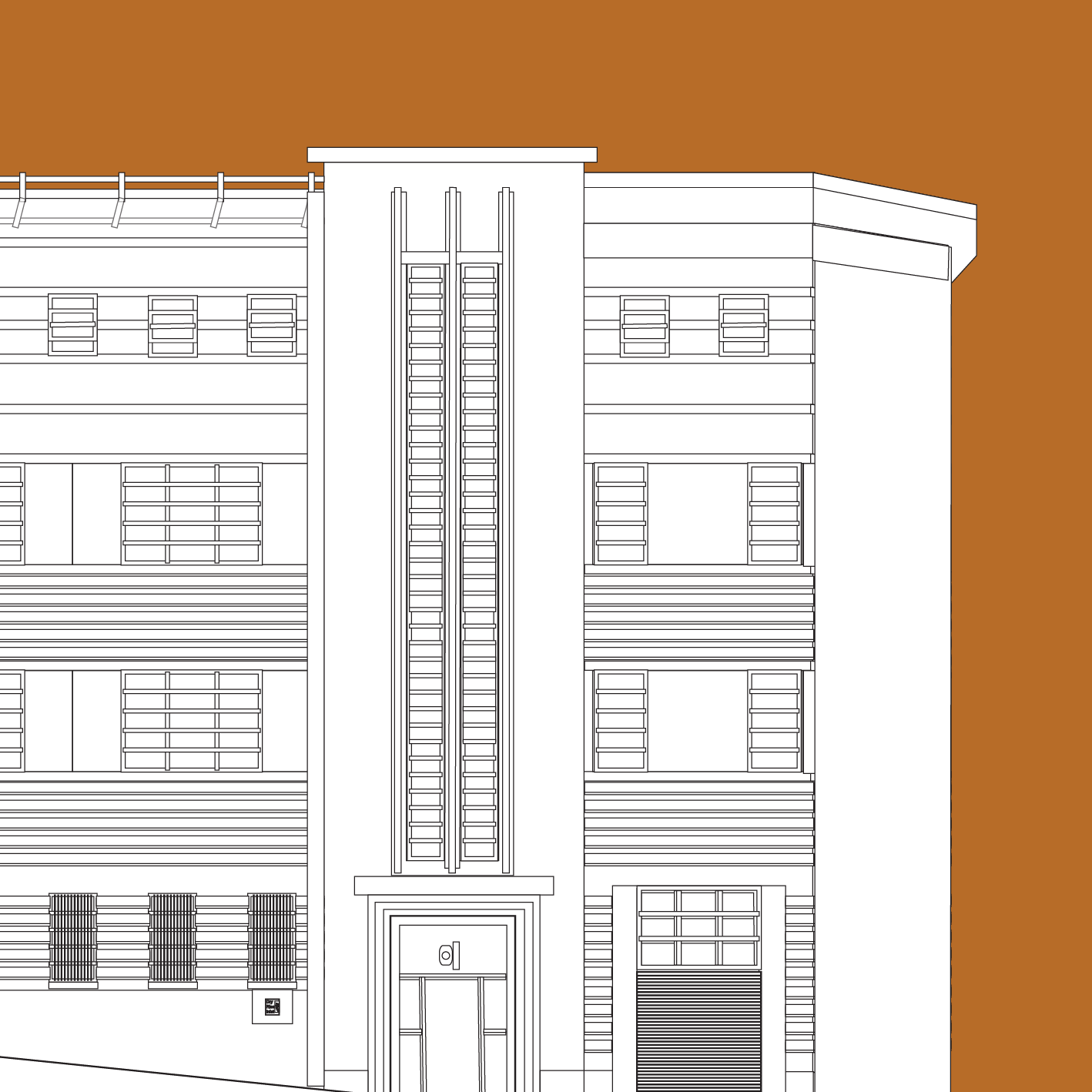 MANCHESTER Line Art Poster Print - CWS Tobacco Factory