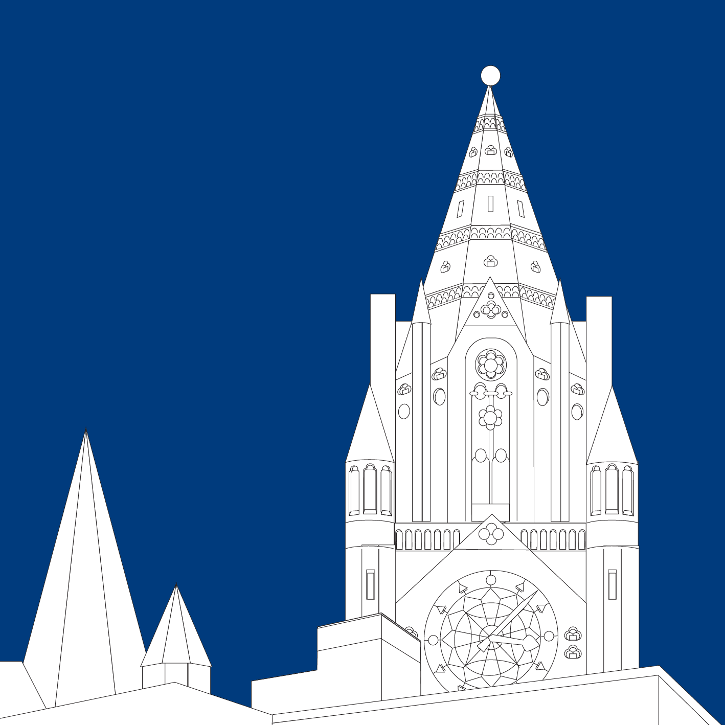 MANCHESTER Line Art Poster Print - Town Hall