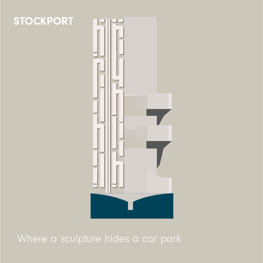 STOCKPORT - Where a Sculpture Hides a Car Park