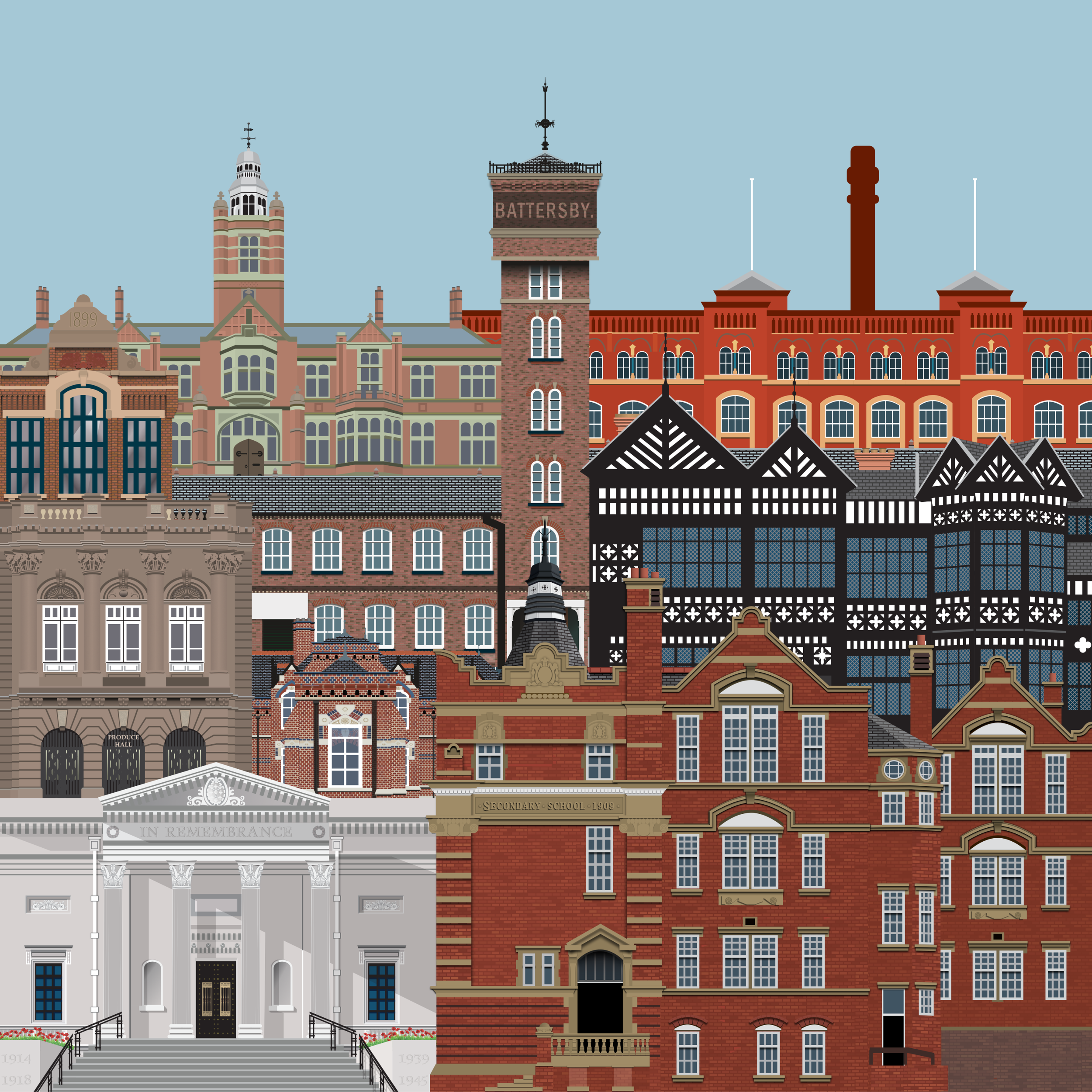 STOPFORDIA MONTAGE #5 - Square Fine Art Print