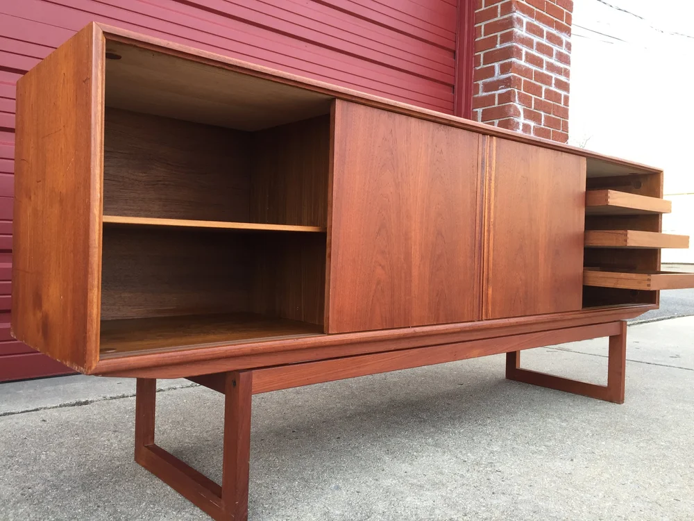 Mid Century Modern Teak Sideboard with Hutch made in Denmark