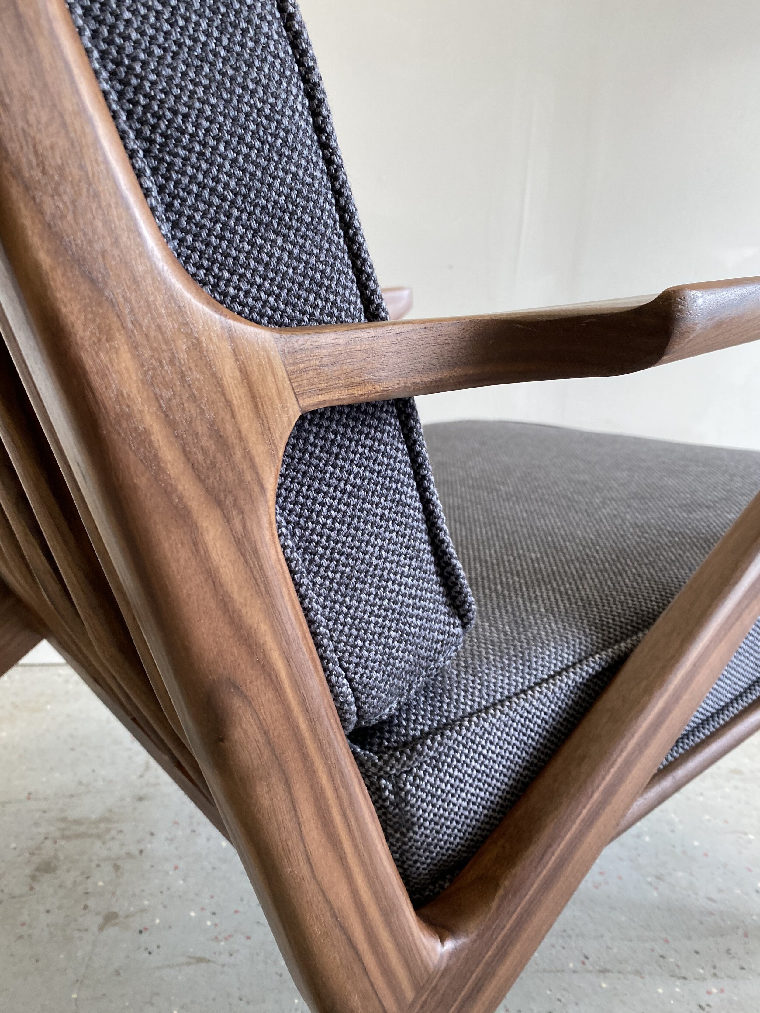 Walnut Z Chair with Ottoman — Bowery & Grand