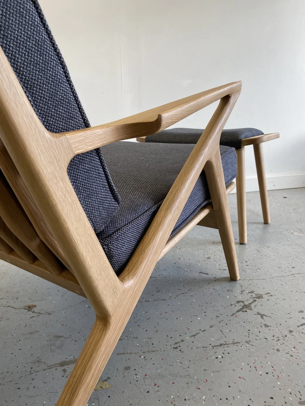 Oak Z Chair with Ottoman — Bowery & Grand