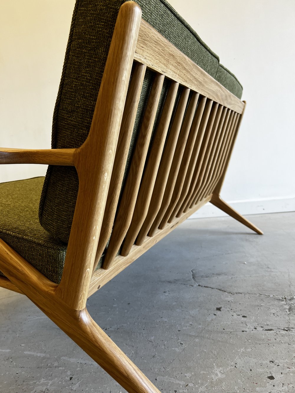 Walnut Genuine Grain Leather Z Chair — Bowery & Grand