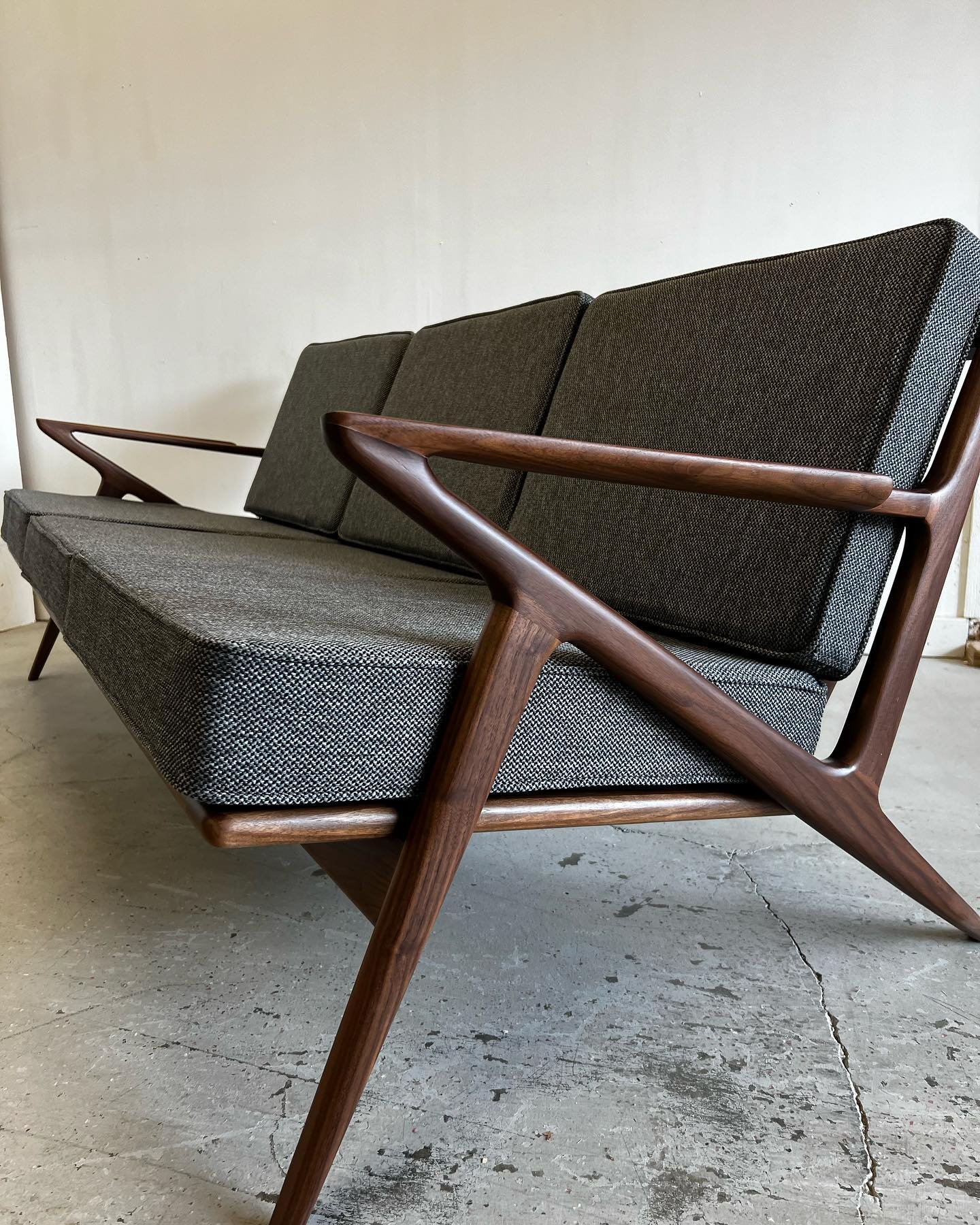 Our Z Sofa is almost ready! And it is beautiful 
#sofa #mcm #midcenturymodern #midcenturyfurniture #midcentury #design #couch #design #livingroomdecor #homedecor