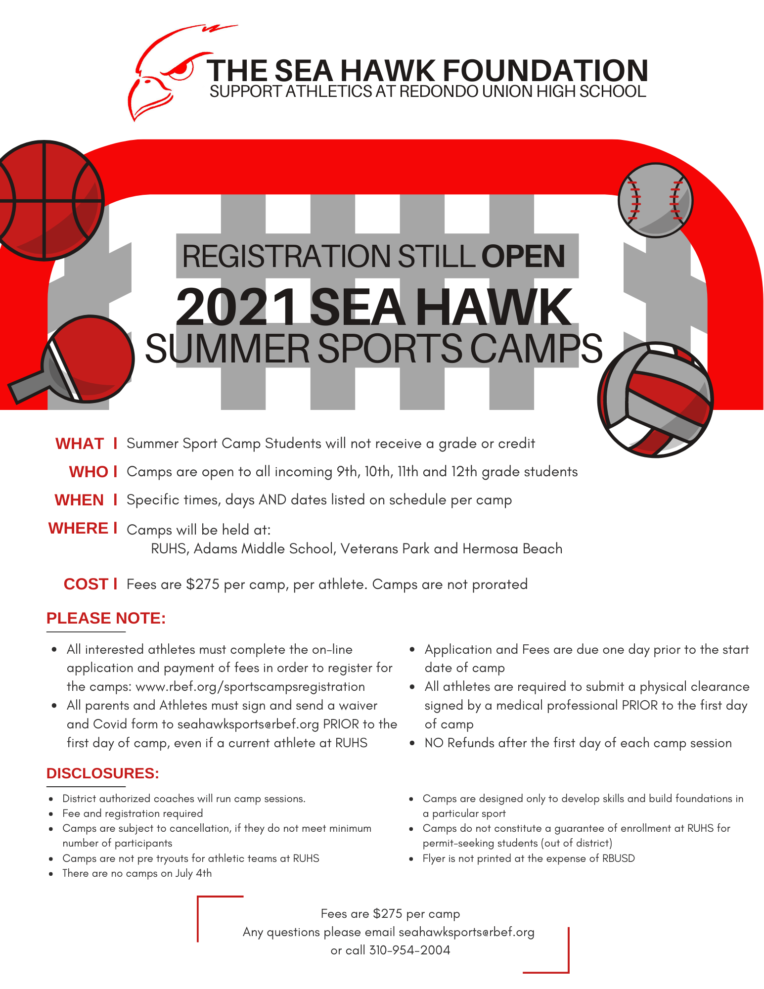 Summer Sports Camps Registration Redondo Beach Educational Foundation