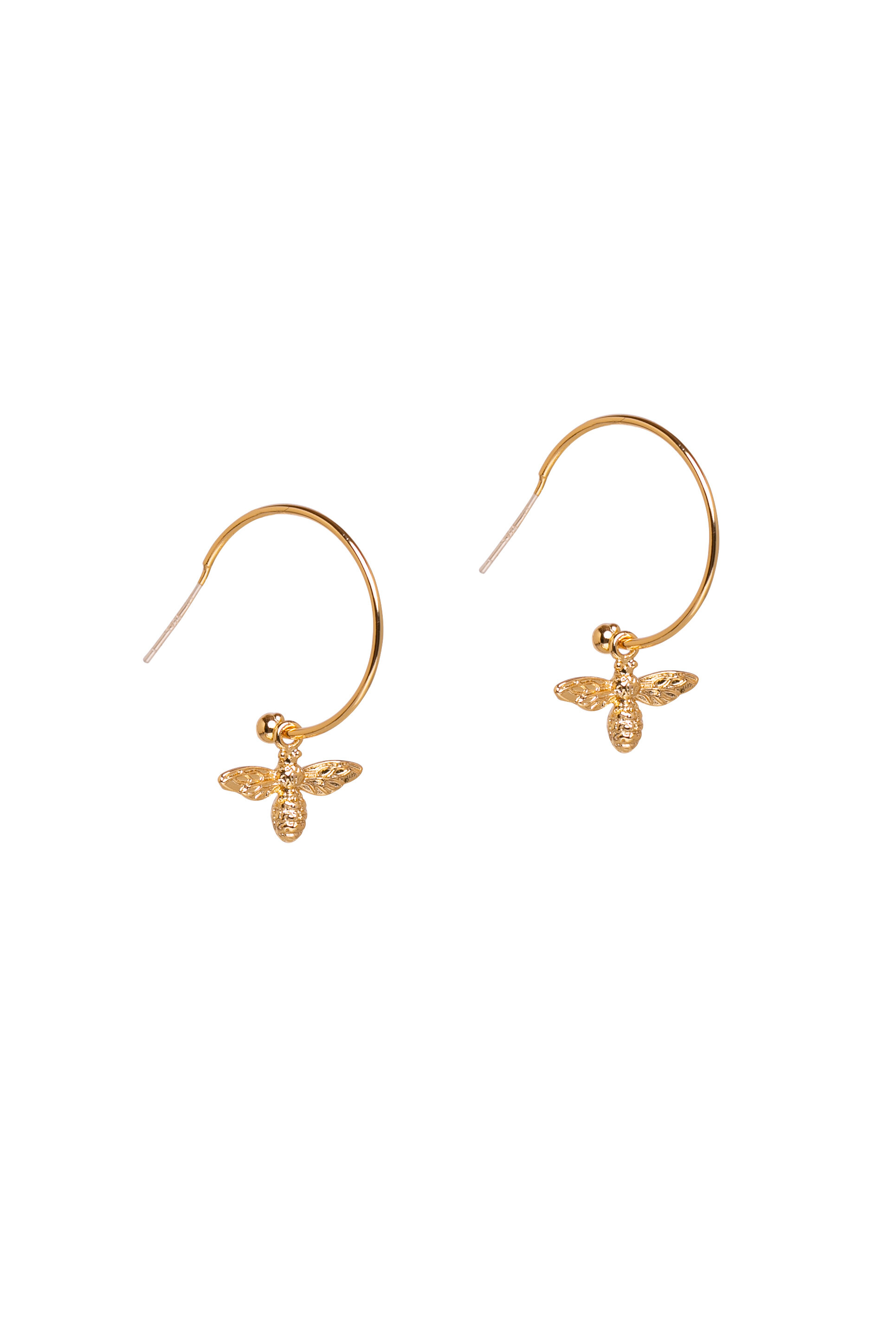 Small (20mm) Gold Plated Hoops with bee charm(1).jpg