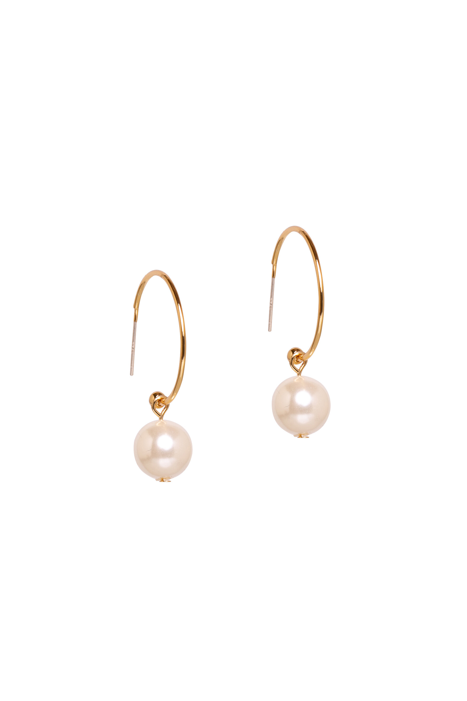 Small (20mm) Gold Plated Hoops with Pearl Charm.jpg