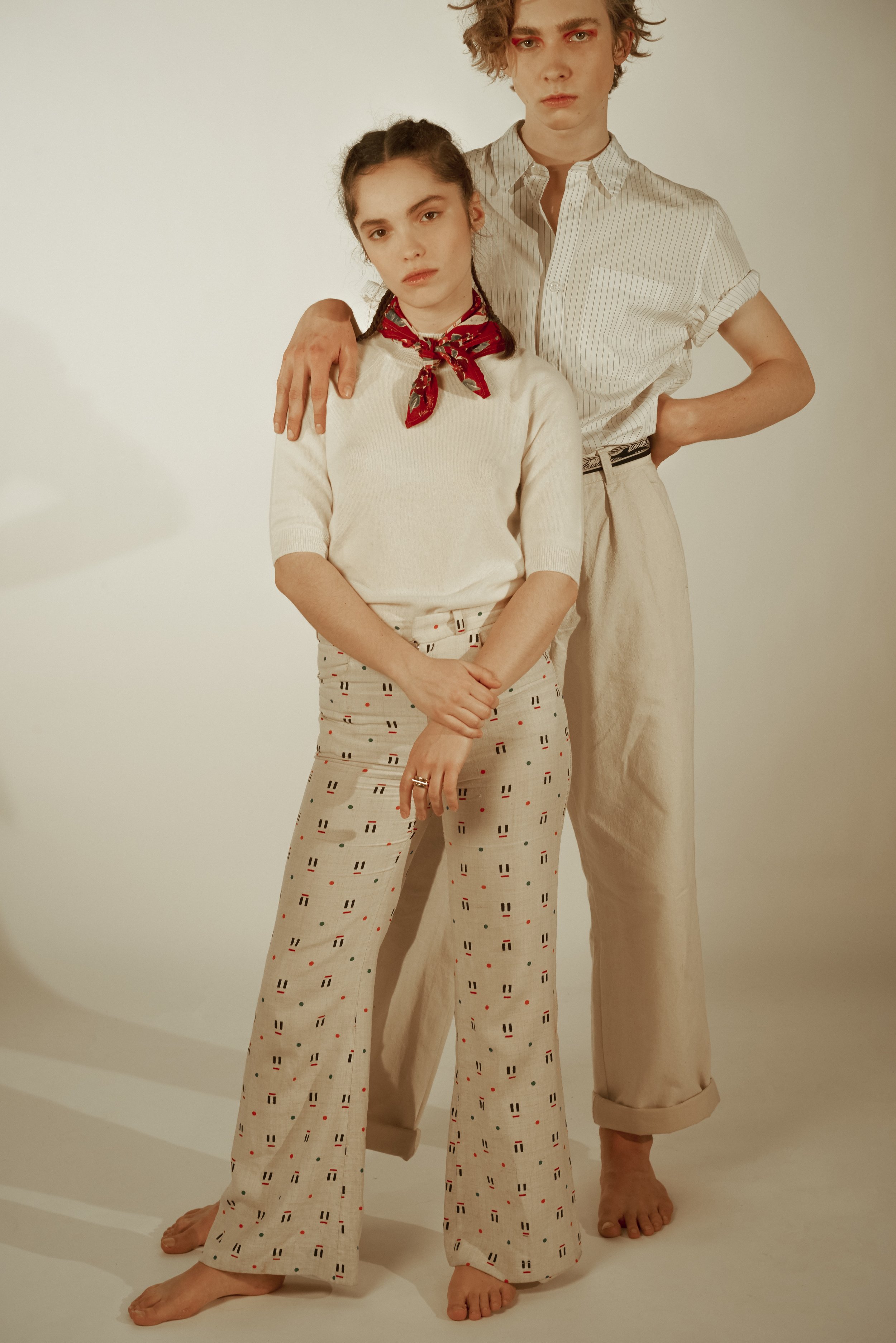 Quinn wears Margaret Howell Lola wears Vintage