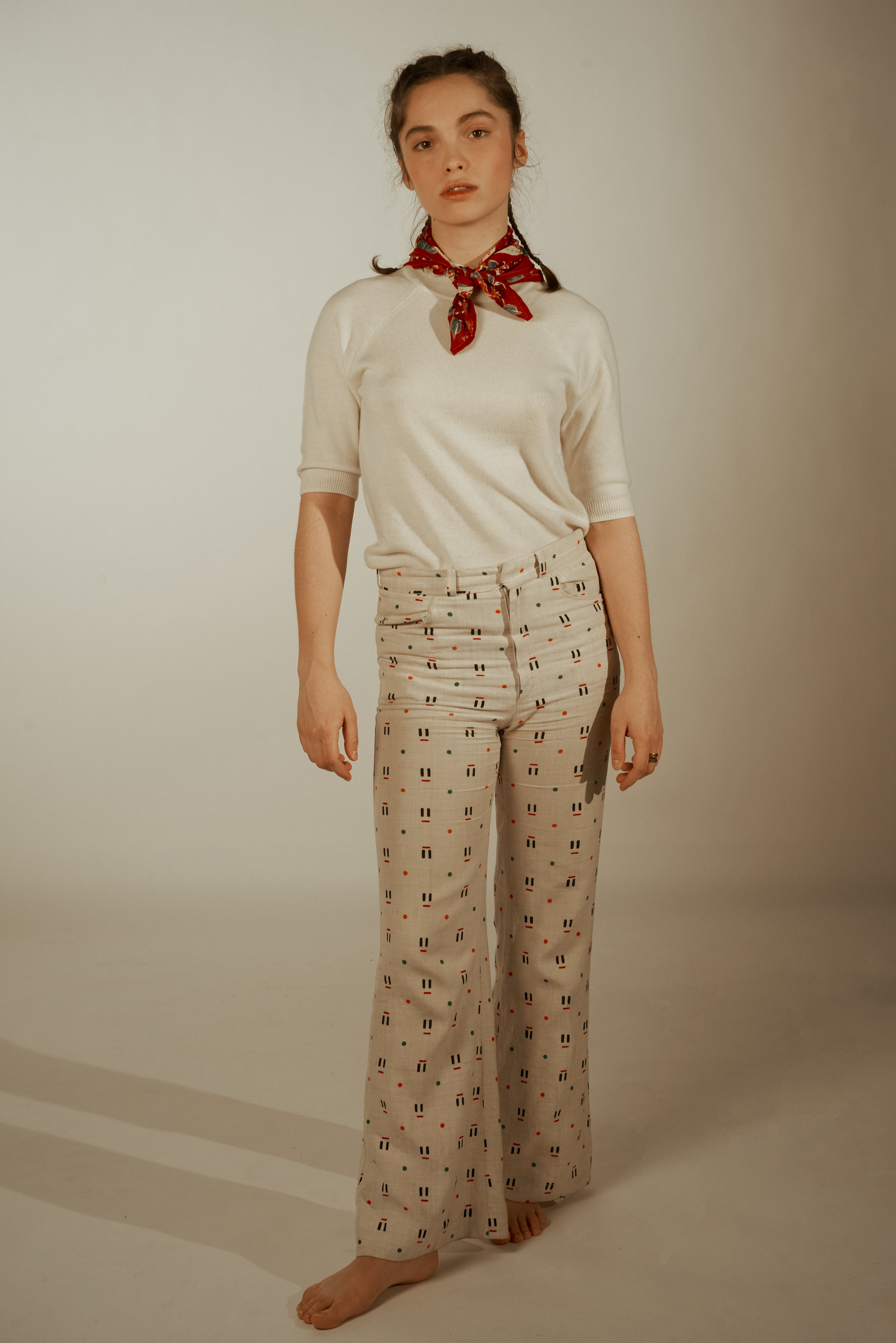 Quinn wears Margaret Howell Lola wears Vintage