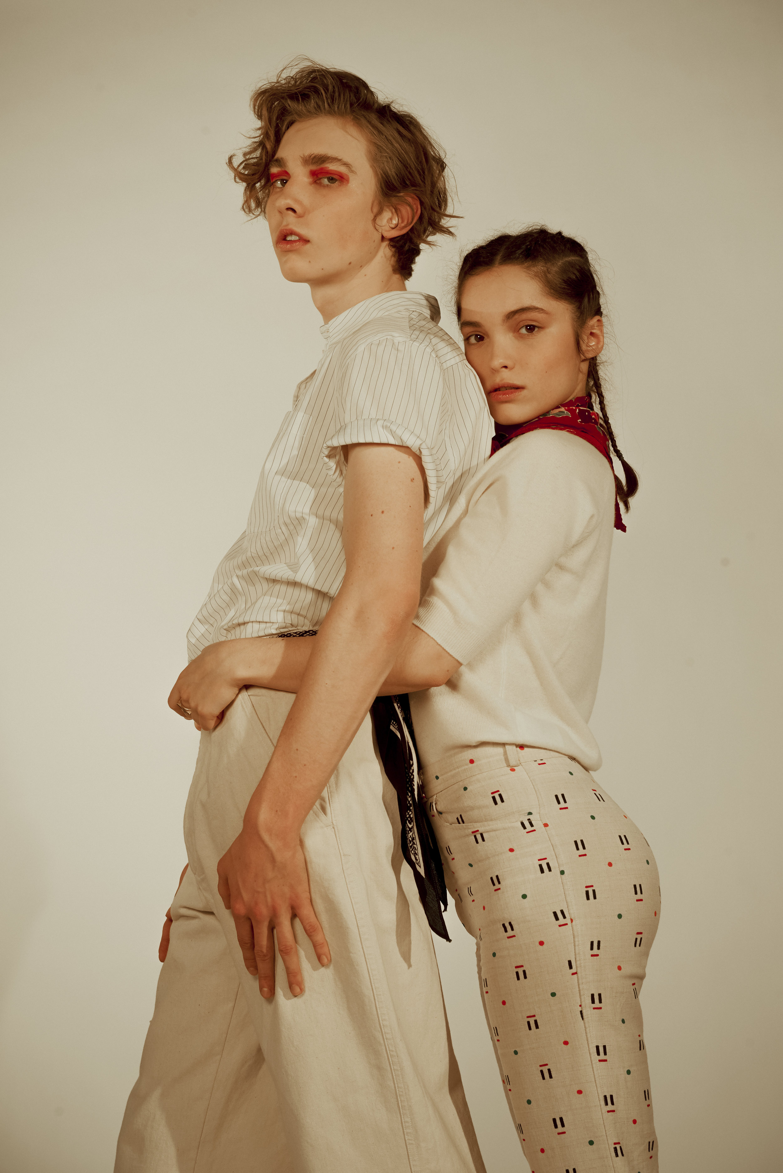 Quinn wears Margaret Howell Lola wears Vintage