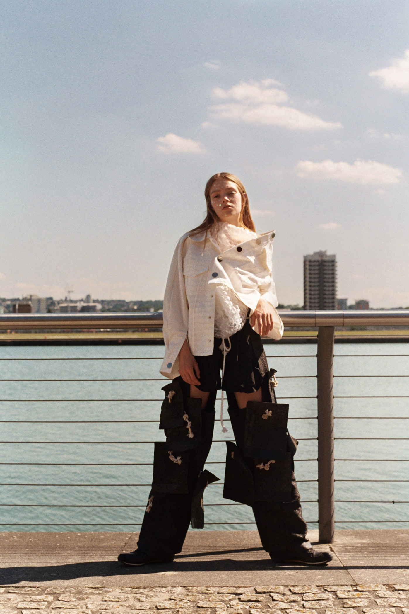 Jacket Faustine Steinmetz at Young British Designers Trousers Matthew Needham Shoes Models Own