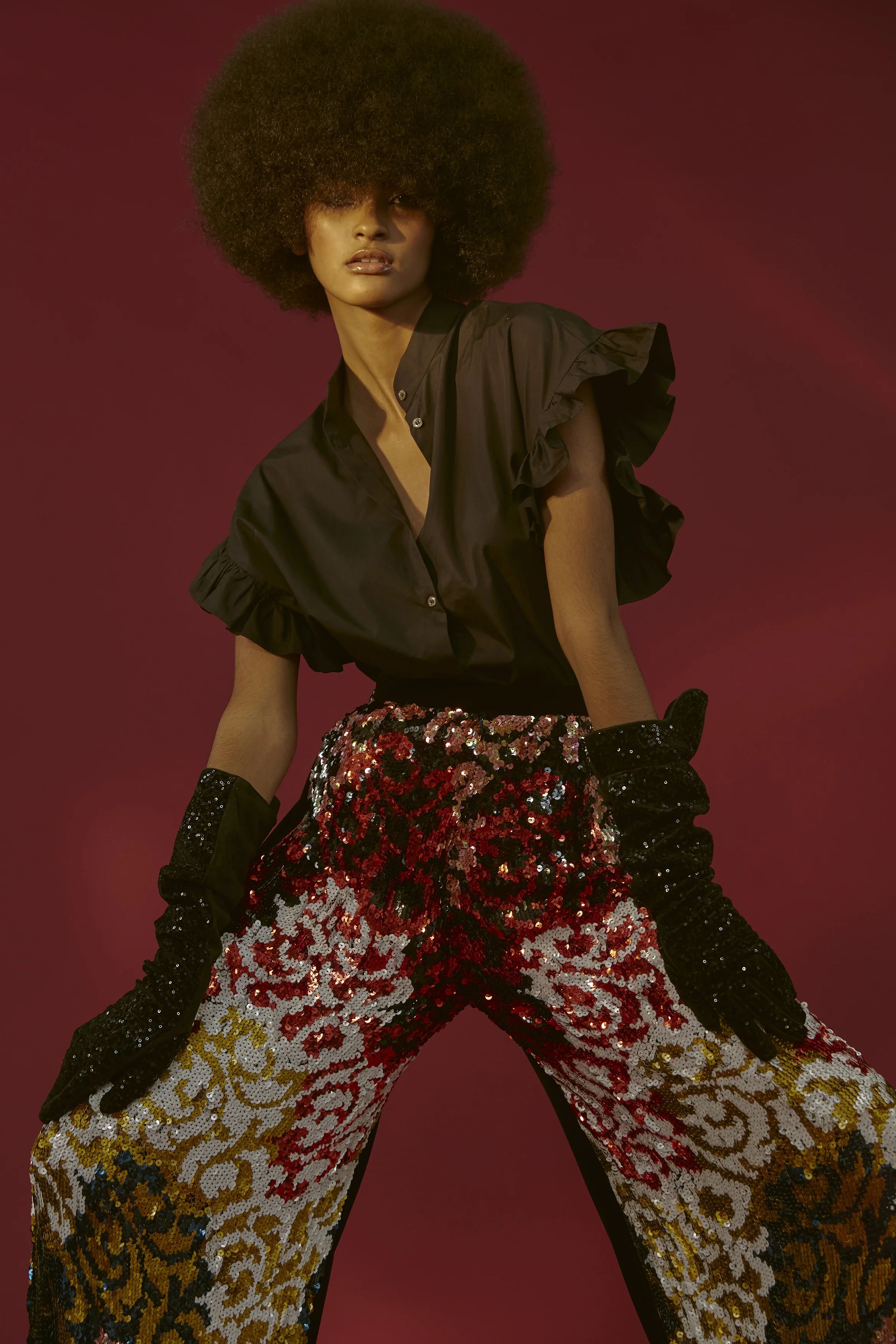 Shirt Iris & Ink available via theoutnet.com Trousers Talbot Runhof Gloves Thomasine