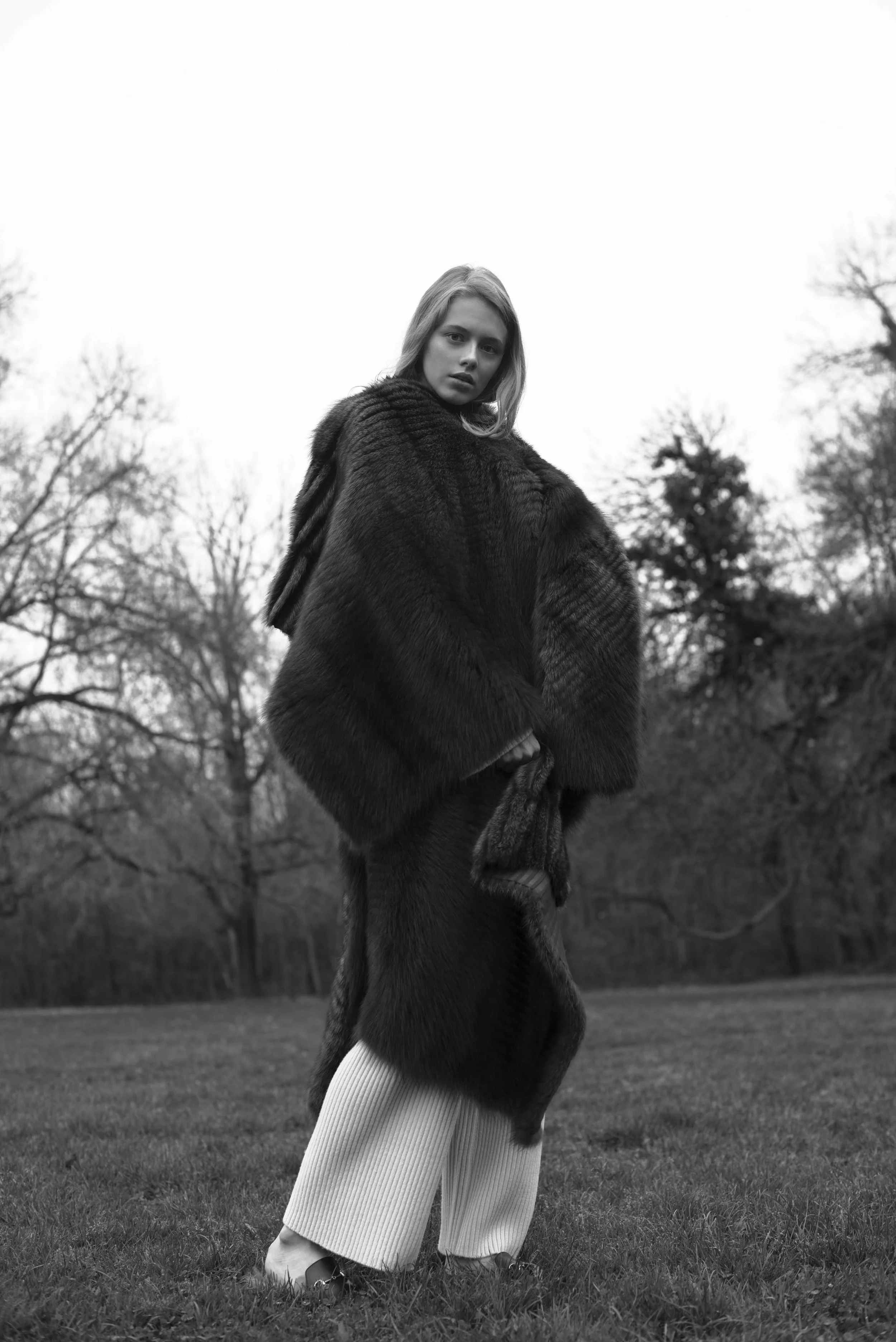  Fur Coat VIONNET Trousers and Shirt CELINE Shoes GUCCI