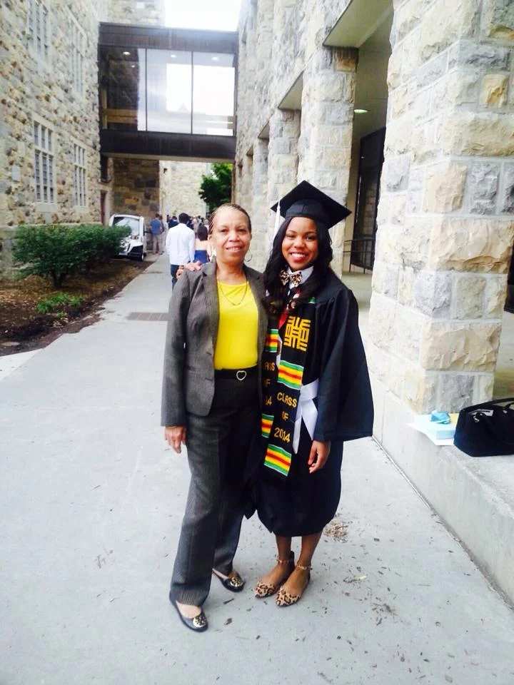 Tamia and her grandmother at her college graduation.