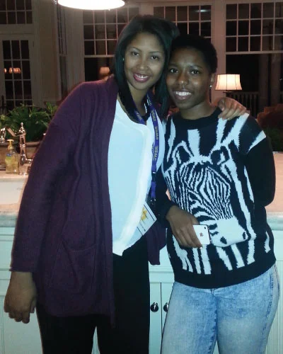 Tynia with Ms. Baker, College Success Manager, during her College Outreach Visit.