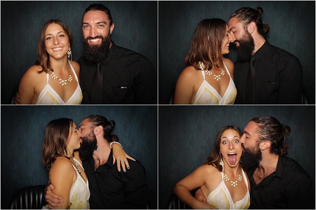 Their first kiss! In the photo booth! When this beautiful couple stepped outside of the booth, they told us that they have been dating for two months and that they finally had their first kiss.