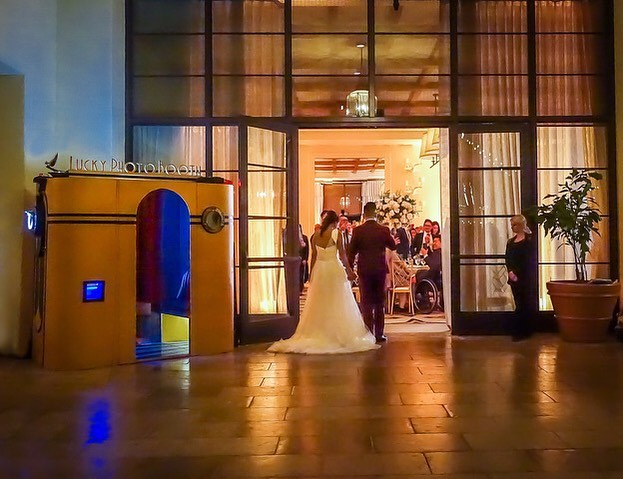 The bride and groom make their grand entrance! Thanks to Charlie and Angel for having Lucky Photo Booth be a part of their big day!